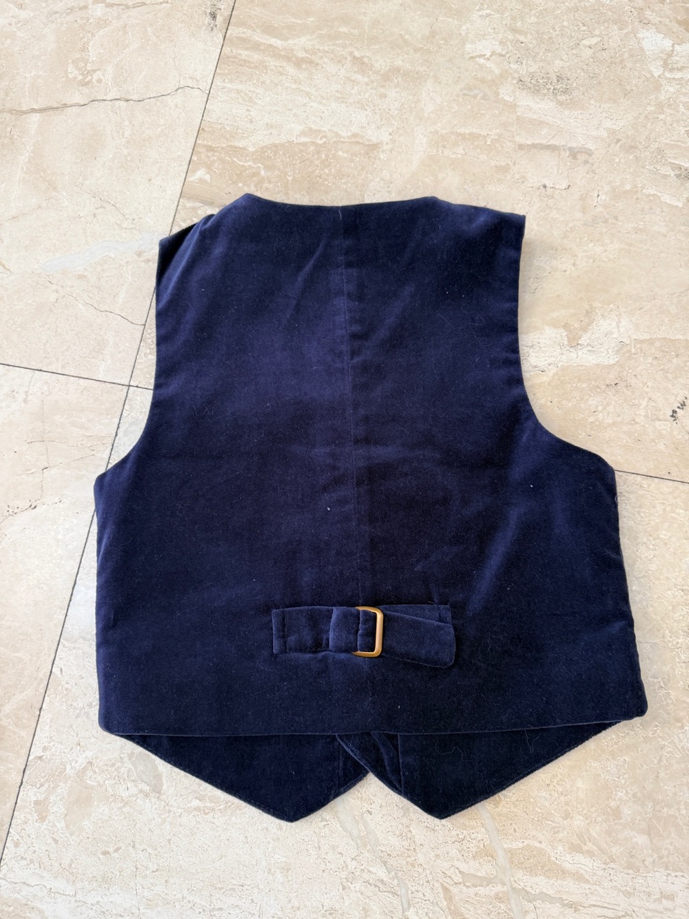 Janie and Jack suit set (4 pcs)Navy Velvet Blazer, Vest & Green Plaid Pants Set - Picture 4 of 11